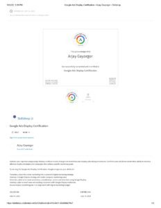Skillshop Google Ads Display Certificate 2022